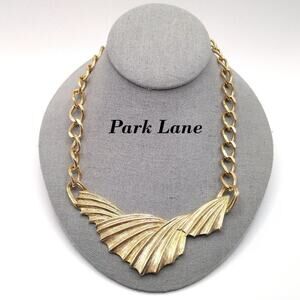 Vintage Park Lane Gold Frontal Necklace, Wide Chain, 18 Inches